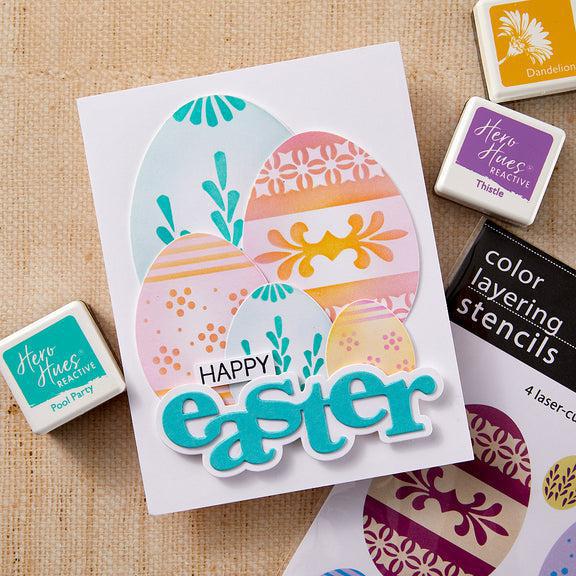 Hero Arts - Charming Easter Collection - Stamp & Cut XL - Happy Easter-ScrapbookPal