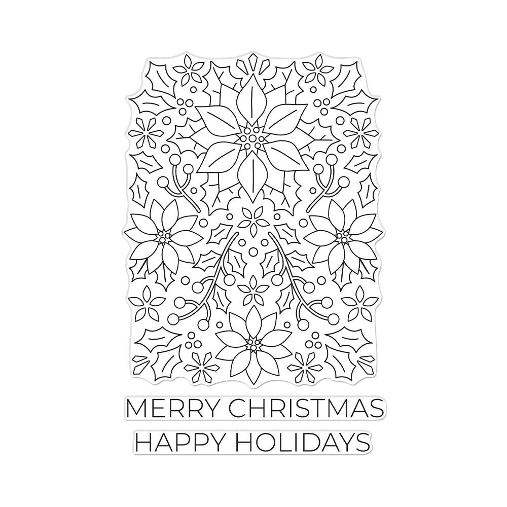 Hero Arts - Clear Stamps - Poinsettia Pattern-ScrapbookPal