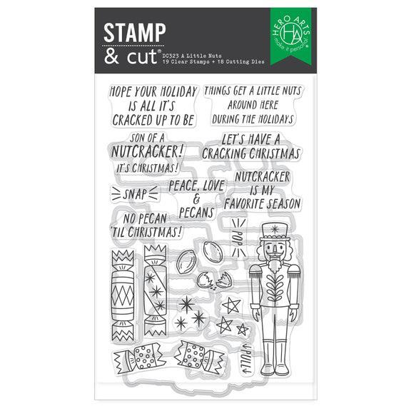 Hero Arts - Crackin' Christmas Collection - Stamp &amp; Cut - A Little Nuts-ScrapbookPal