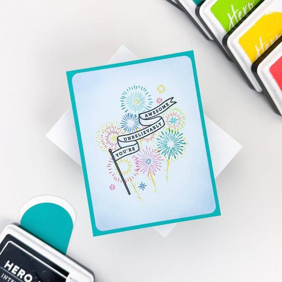 Hero Arts - Don't Stop Believing Collection - Stamp & Cut - Unbelievably Awesome Banners-ScrapbookPal