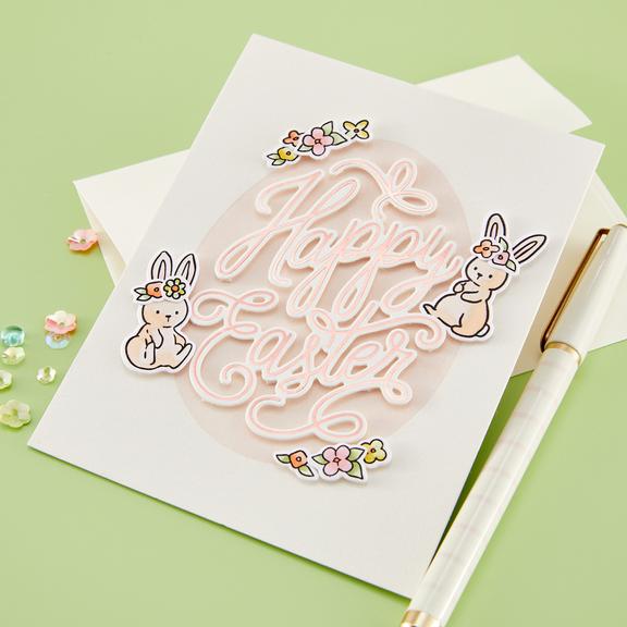 Hero Arts - Eggstra Special Collection - Letterpress + Foil Plate &amp; Cut - Happy Easter-ScrapbookPal