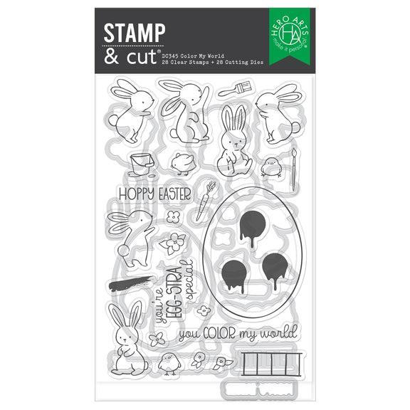 Hero Arts - Eggstra Special Collection - Stamp &amp; Cut - Color My World-ScrapbookPal