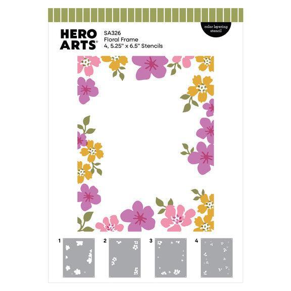 Hero Arts - Fresh Flowers Collection - Stencils - Floral Frame-ScrapbookPal