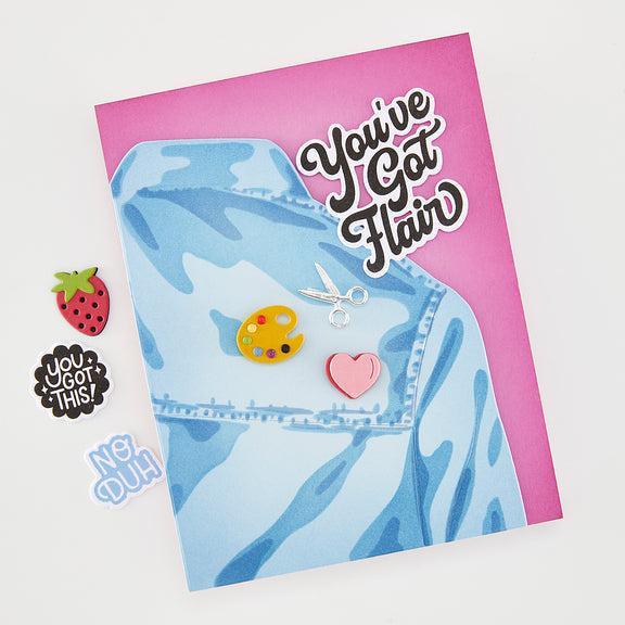 Hero Arts - Friends With Flair Collection - Stencils - Jean Jacket-ScrapbookPal