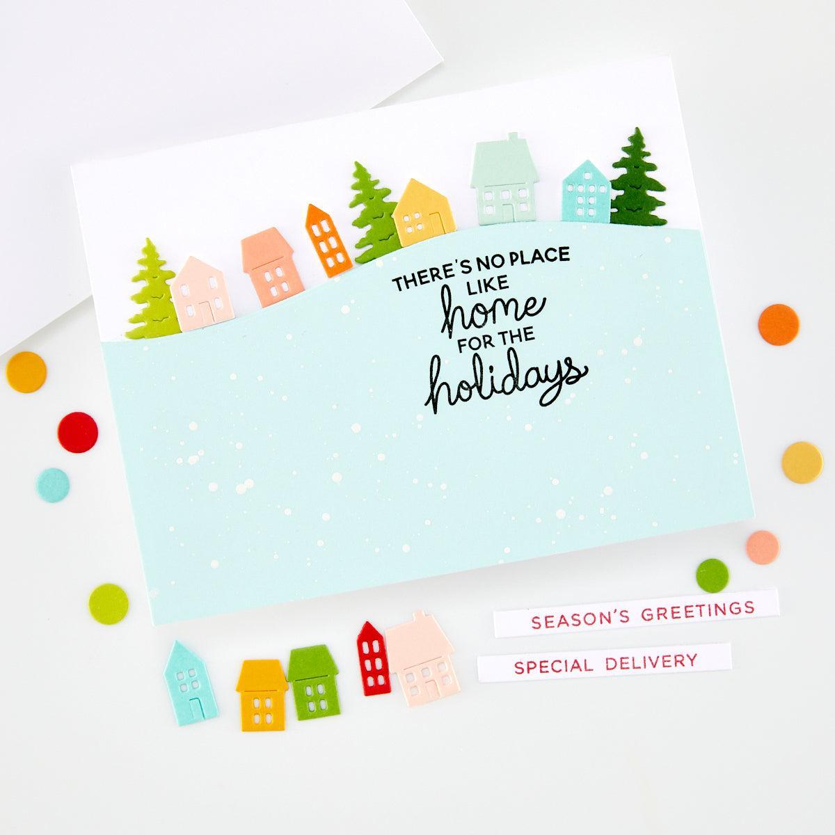 Hero Arts - Home for the Holidays Collection - Clear Stamps - Very Merry Wishes-ScrapbookPal