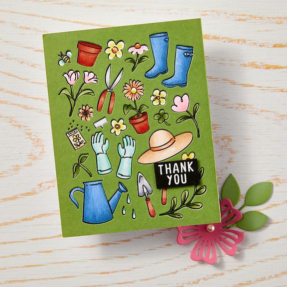 Hero Arts - In The Garden Collection - Fancy Dies - Gardening Tools & Flowers Cover Plate-ScrapbookPal
