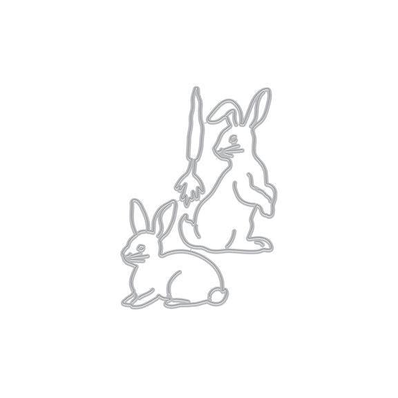 Hero Arts - In The Garden Collection - Fancy Dies - Rabbit Pair-ScrapbookPal