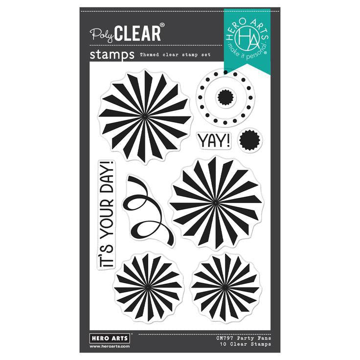 Hero Arts - Let's Celebrate Collection - Clear Stamps - Party Fans-ScrapbookPal
