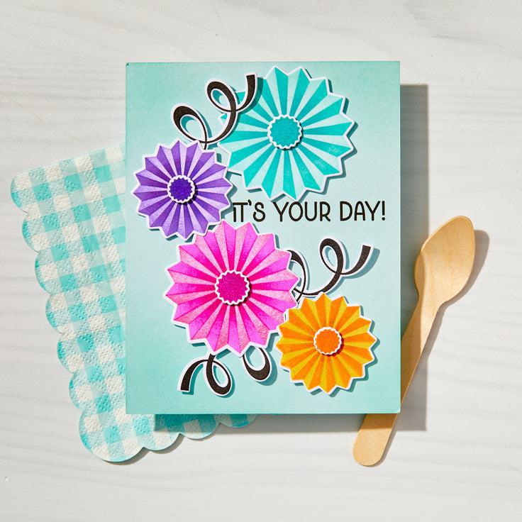 Hero Arts - Let's Celebrate Collection - Clear Stamps - Party Fans-ScrapbookPal