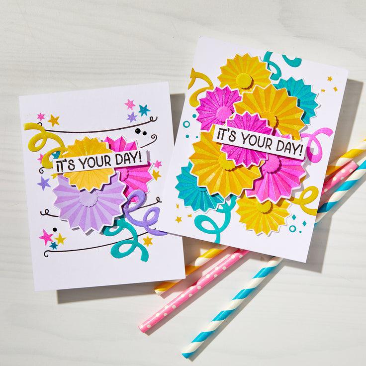 Hero Arts - Let's Celebrate Collection - Clear Stamps - Party Fans-ScrapbookPal