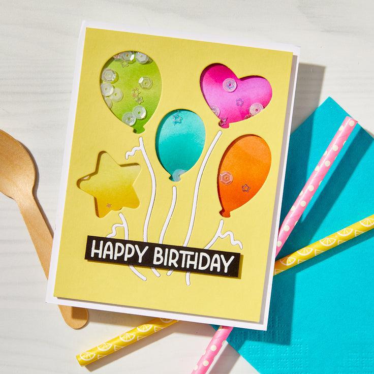 Hero Arts - Let's Celebrate Collection - Fancy Dies - Balloons Cover Plate-ScrapbookPal