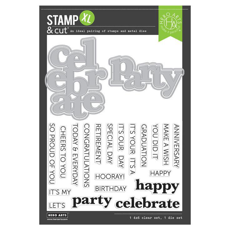 Hero Arts - Let's Celebrate Collection - Stamp &amp; Cut XL - It's Our Anniversary-ScrapbookPal