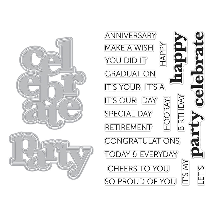 Hero Arts - Let's Celebrate Collection - Stamp &amp; Cut XL - It's Our Anniversary-ScrapbookPal