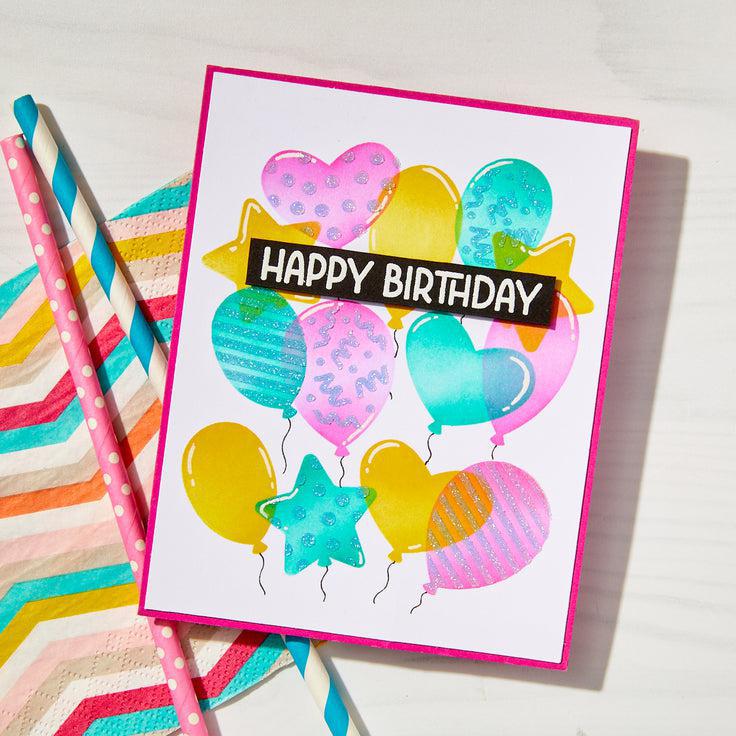 Hero Arts - Let's Celebrate Collection - Stencils - Color Layering Balloons-ScrapbookPal