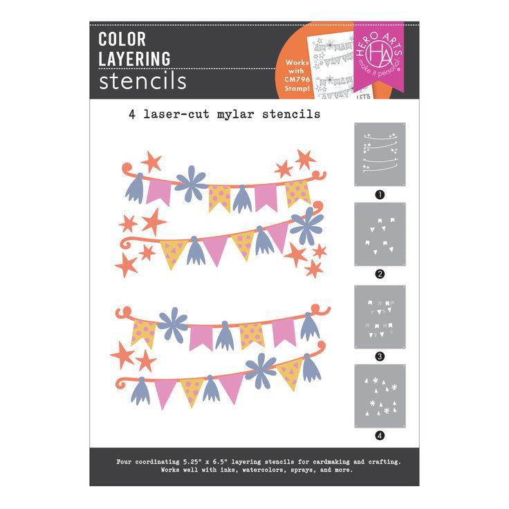 Hero Arts - Let's Celebrate Collection - Stencils - Color Layering Celebrate-ScrapbookPal