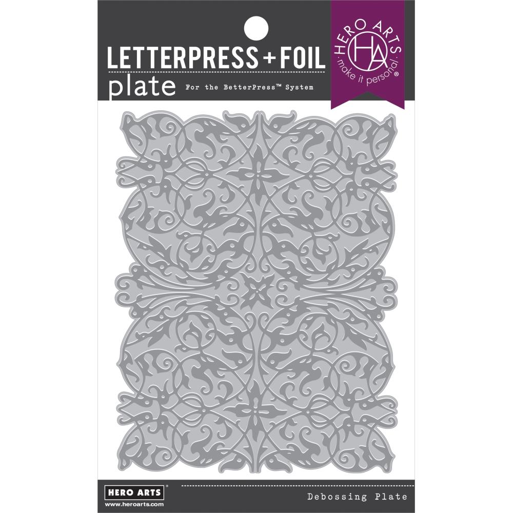 Hero Arts - Letterpress + Foil Plate - Lacy Filigree-ScrapbookPal