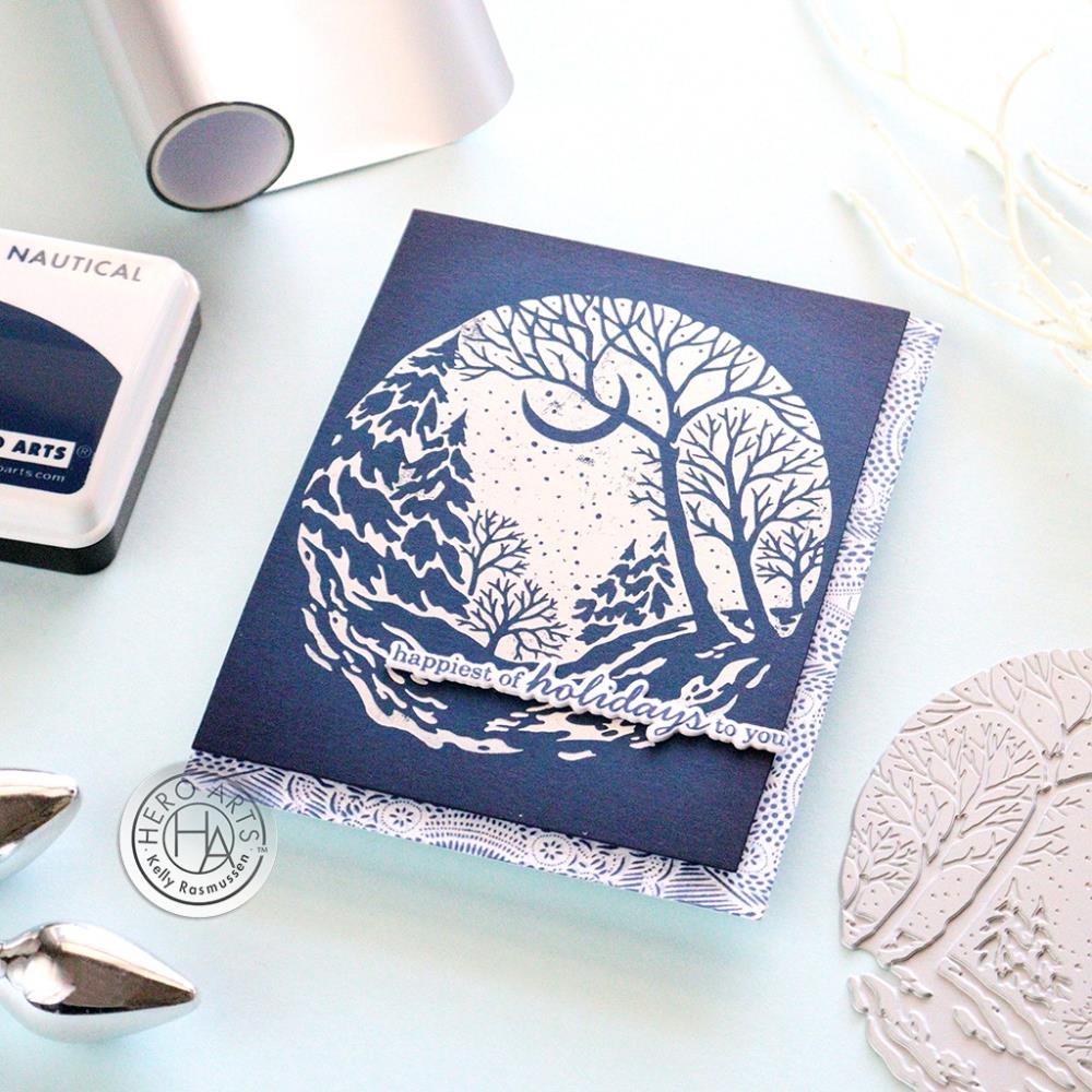 Hero Arts - Letterpress + Foil Plate - Winter Forest-ScrapbookPal