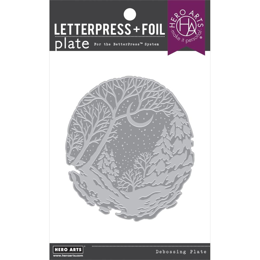 Hero Arts - Letterpress + Foil Plate - Winter Forest-ScrapbookPal