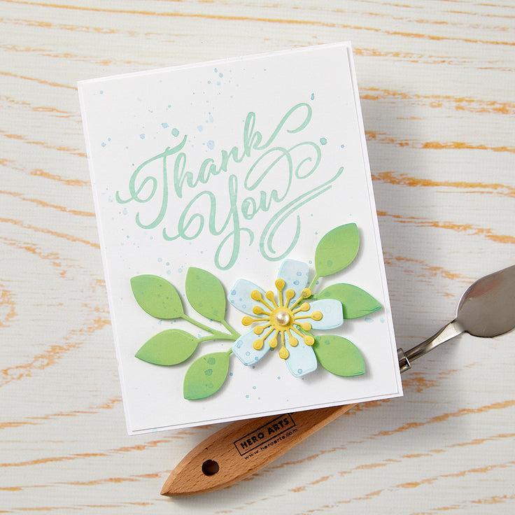 Hero Arts - Lovely Letterpress Collection - Letterpress + Foil Plate - Hello &amp; Thank You-ScrapbookPal