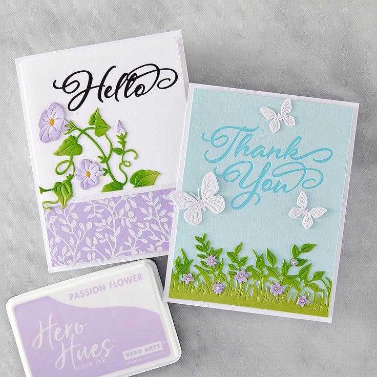 Hero Arts - Lovely Letterpress Collection - Letterpress + Foil Plate - Hello &amp; Thank You-ScrapbookPal