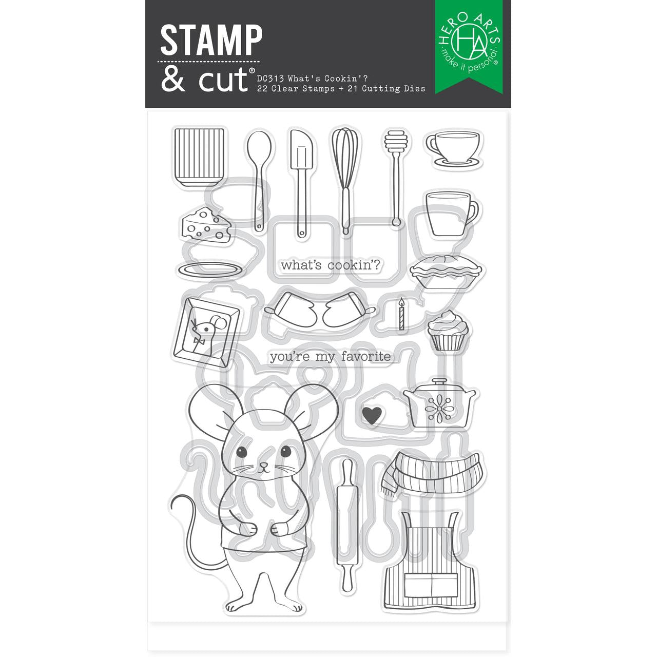 Hero Arts - Retro Kitchen Collection - Stamp &amp; Cut XL - What's Cookin'?-ScrapbookPal