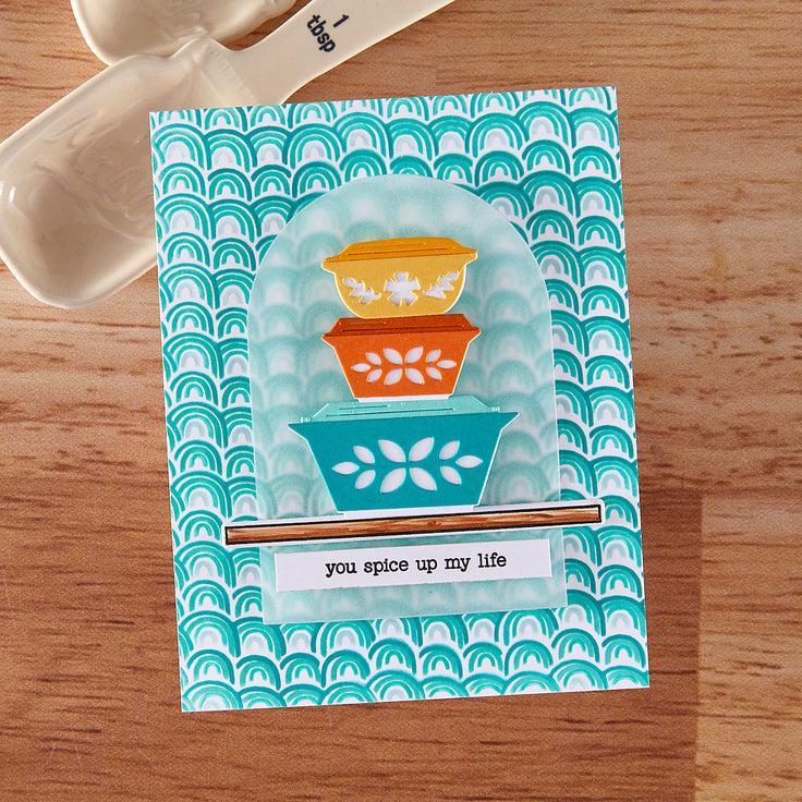 Hero Arts - Retro Kitchen Collection - Stencils - Color Layering Retro Rainbow-ScrapbookPal