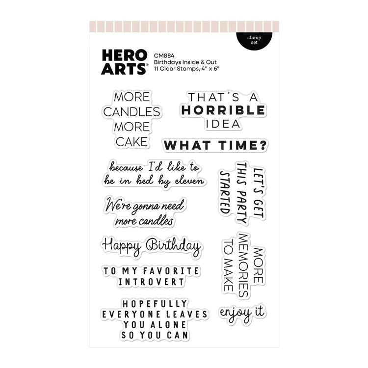 Hero Arts - Say It With Style Collection - Clear Stamps - Birthdays Inside &amp; Out-ScrapbookPal