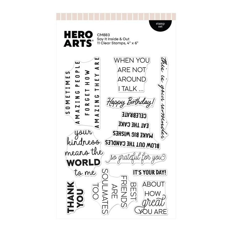 Hero Arts - Say It With Style Collection - Clear Stamps - Say It Inside &amp; Out-ScrapbookPal