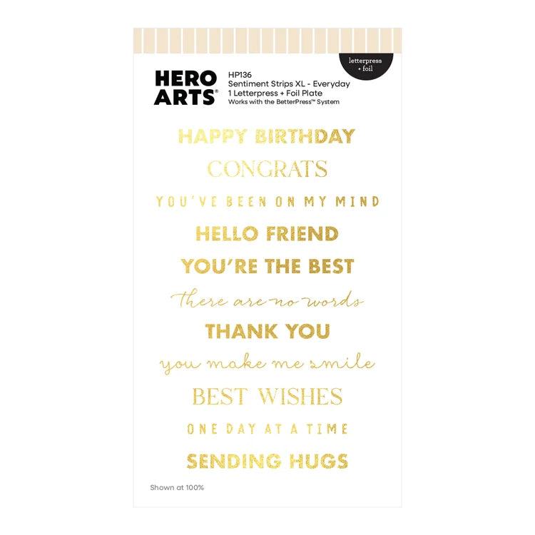 Hero Arts - Say It With Style Collection - Letterpress + Foil Plate - Sentiment Strips XL - Everyday-ScrapbookPal