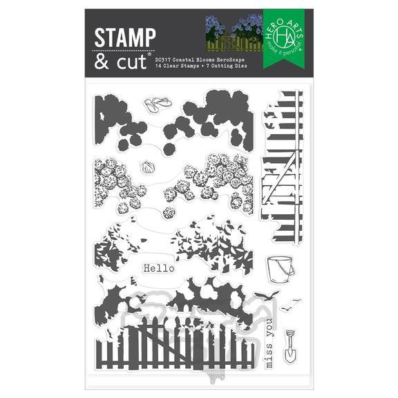 Hero Arts - Seaside Blooms Collection - Stamp &amp; Cut - Coastal Blooms HeroScape-ScrapbookPal