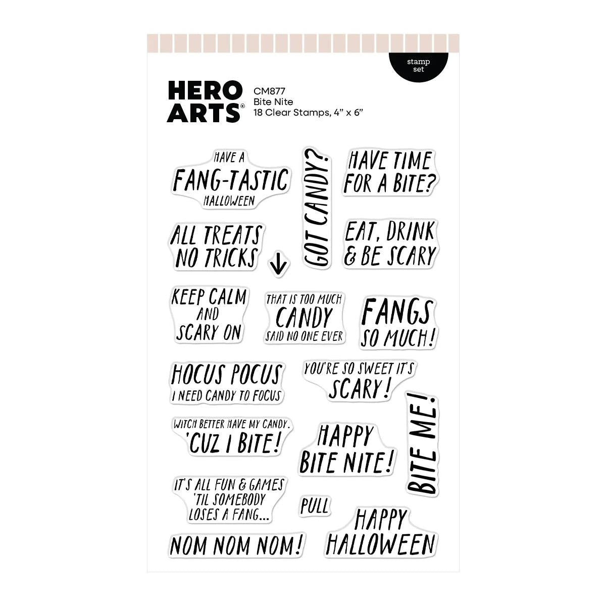Hero Arts - Spooky Smiles Collection - Clear Stamps - Bite Nite-ScrapbookPal