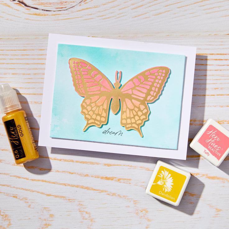 Hero Arts - Spring Whimsy Collection - Hot Foil Plate &amp; Dies - Butterfly-ScrapbookPal