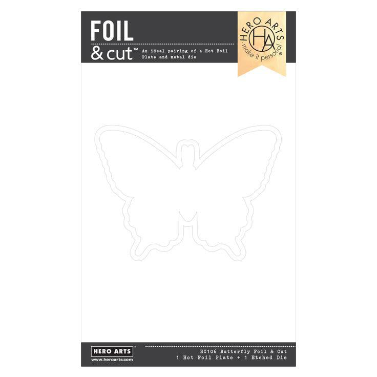 Hero Arts - Spring Whimsy Collection - Hot Foil Plate &amp; Dies - Butterfly-ScrapbookPal