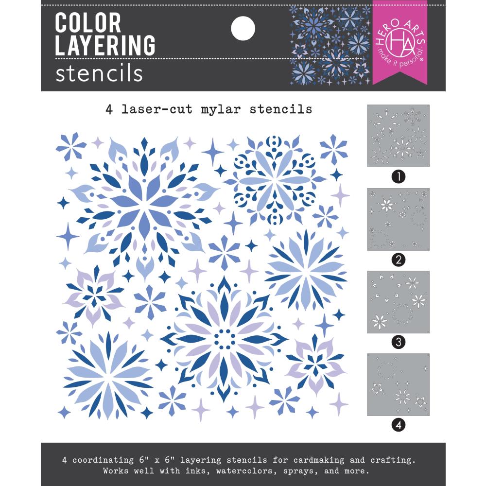 Hero Arts - Stencils - Color Layering Snowflake-ScrapbookPal