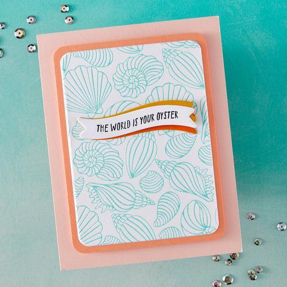 Hero Arts - Summer By The Shore Collection - Letterpress + Foil Plate - Scattered Shells-ScrapbookPal