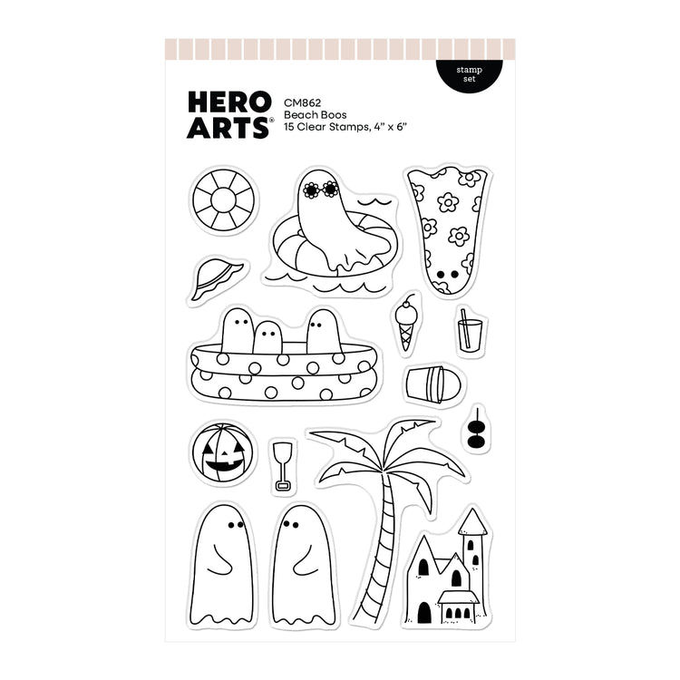 Hero Arts - Summerween Collection - Clear Stamps - Beach Boos-ScrapbookPal