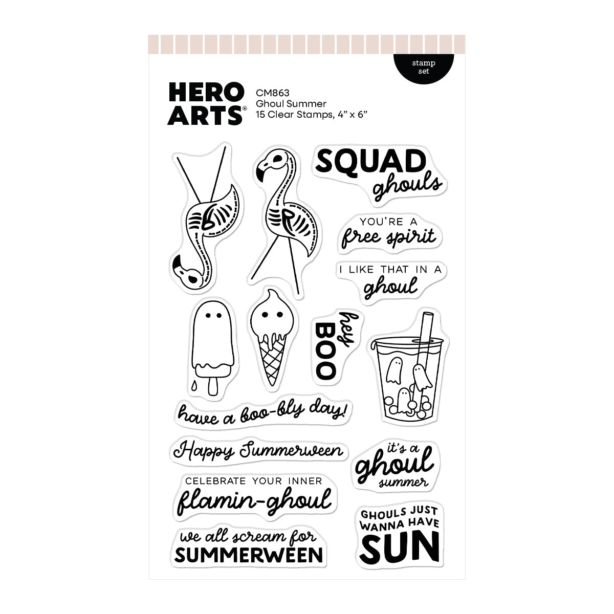 Hero Arts - Summerween Collection - Clear Stamps - Ghoul Summer-ScrapbookPal