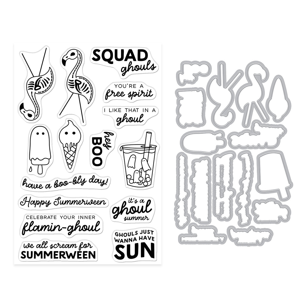 Hero Arts - Summerween Collection - Stamp &amp; Cut - Ghoul Summer-ScrapbookPal