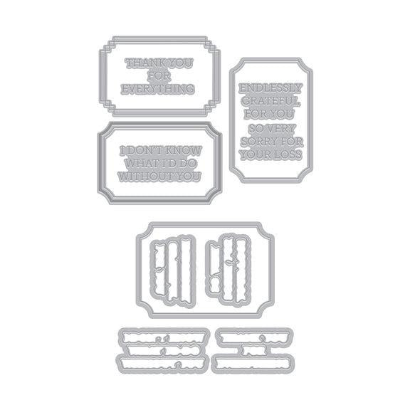 Hero Arts - Tranquil Garden Collection - Letterpress + Foil &amp; Cut - Lovely Labels-ScrapbookPal