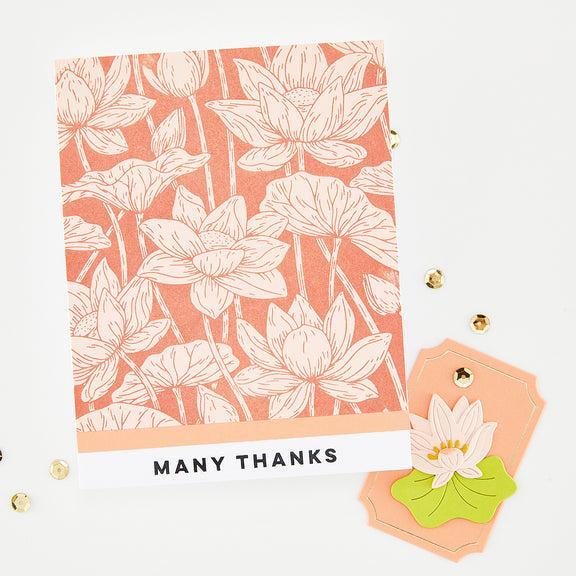 Hero Arts - Tranquil Garden Collection - Letterpress + Foil Plate - Lotus Field-ScrapbookPal