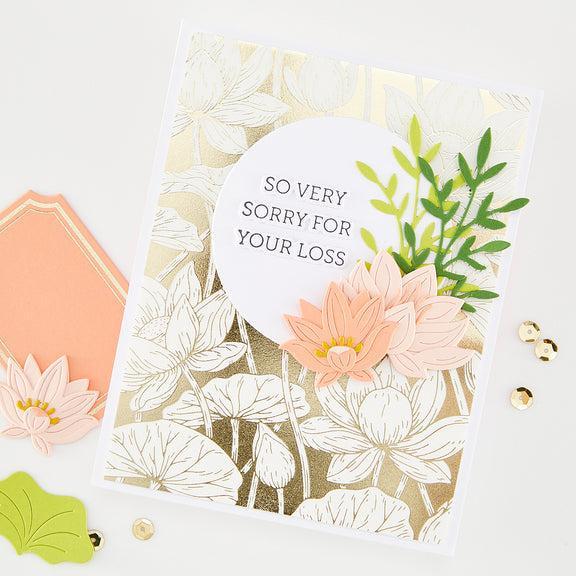 Hero Arts - Tranquil Garden Collection - Letterpress + Foil Plate - Lotus Field-ScrapbookPal