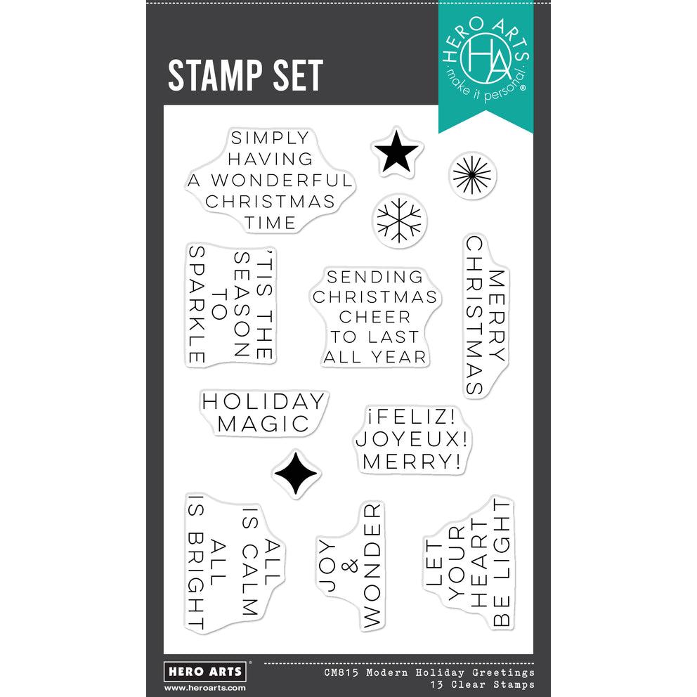 Hero Arts - Very Merry Collection - Clear Stamps - Modern Holiday Greetings-ScrapbookPal