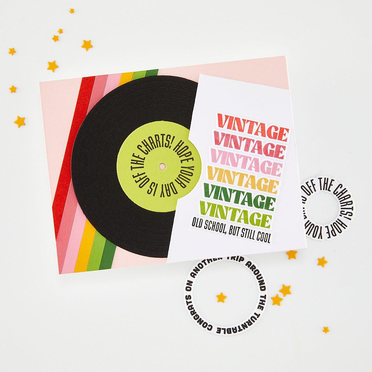 Hero Arts - Vintage Vinyl Collection - Stamp &amp; Cut - Vintage Vinyl-ScrapbookPal