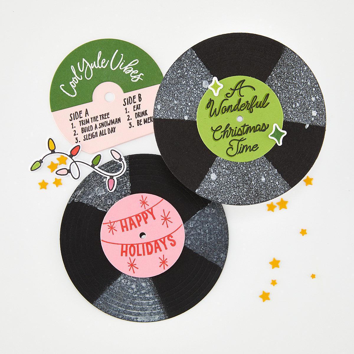 Hero Arts - Vintage Vinyl Collection - Stencils - Drop the Needle-ScrapbookPal