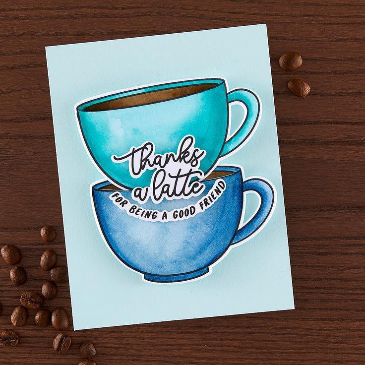 Hero Arts - What's Brewing? Collection - Stamp &amp; Cut XL - Coffee or Tea-ScrapbookPal