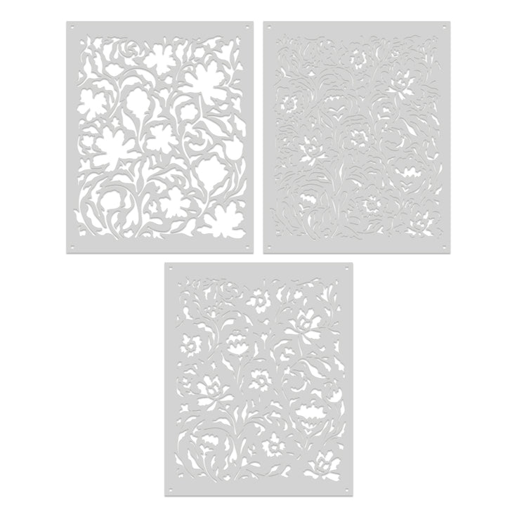 Hero Arts - What's Brewing? Collection - Stencils - Color Layering Delft Floral-ScrapbookPal