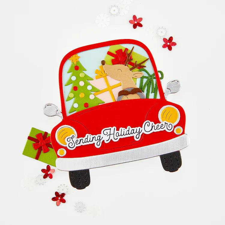 Hero Arts - Whimsical Wheels Collection - Letterpress + Foil &amp; Cut - Winter Words-ScrapbookPal