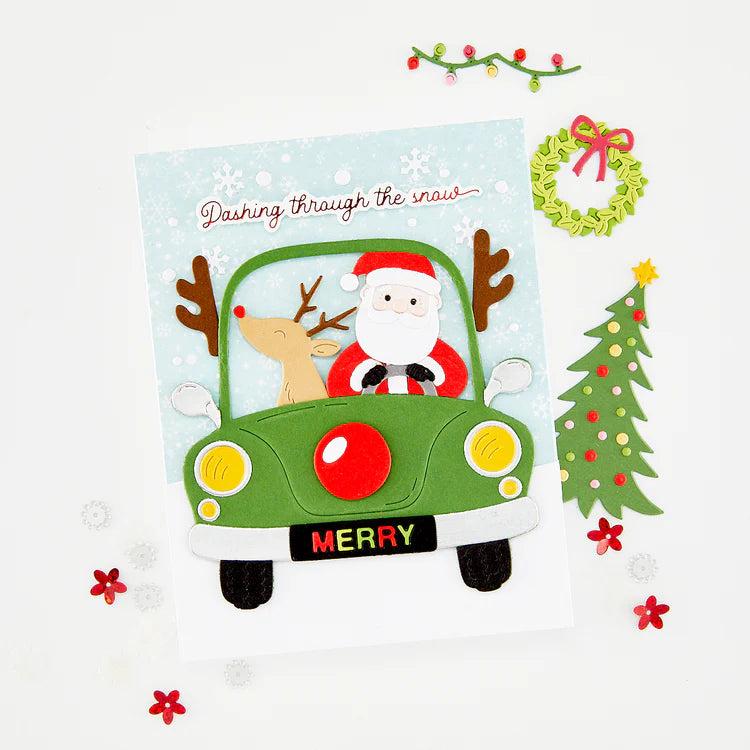 Hero Arts - Whimsical Wheels Collection - Letterpress + Foil &amp; Cut - Winter Words-ScrapbookPal