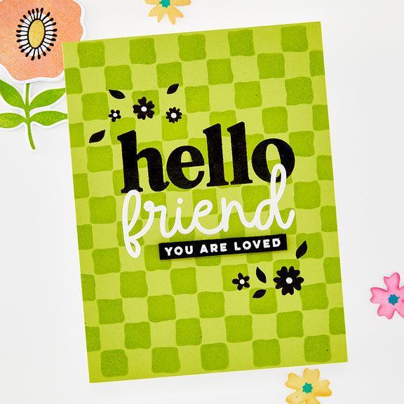 Hero Arts - You've Got a Friend Collection - Clear Stamps - Hello Friend-ScrapbookPal