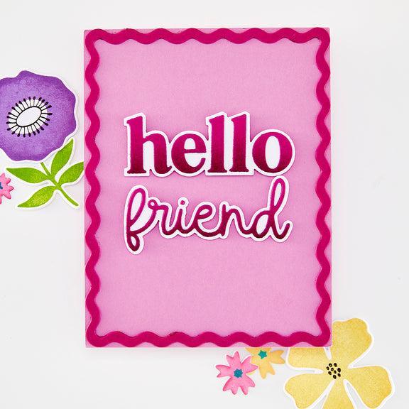 Hero Arts - You've Got a Friend Collection - Clear Stamps - Hello Friend-ScrapbookPal